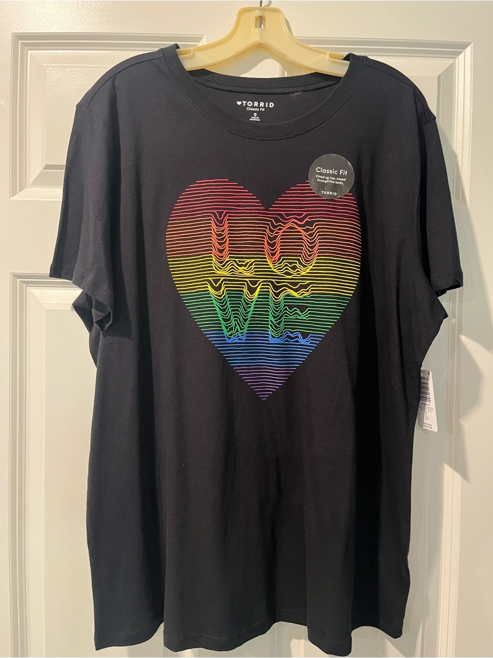 torrid Black Graphic Tee with Rainbow Heart 'LOVE'